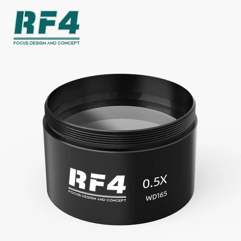 Microscope Objective Lens RF4 WD165 0.48X 0.5X 0.7X Auxiliary Microscope Objects Lens for Trinocular Stereo Zoom Barlow Camera Glass Lens