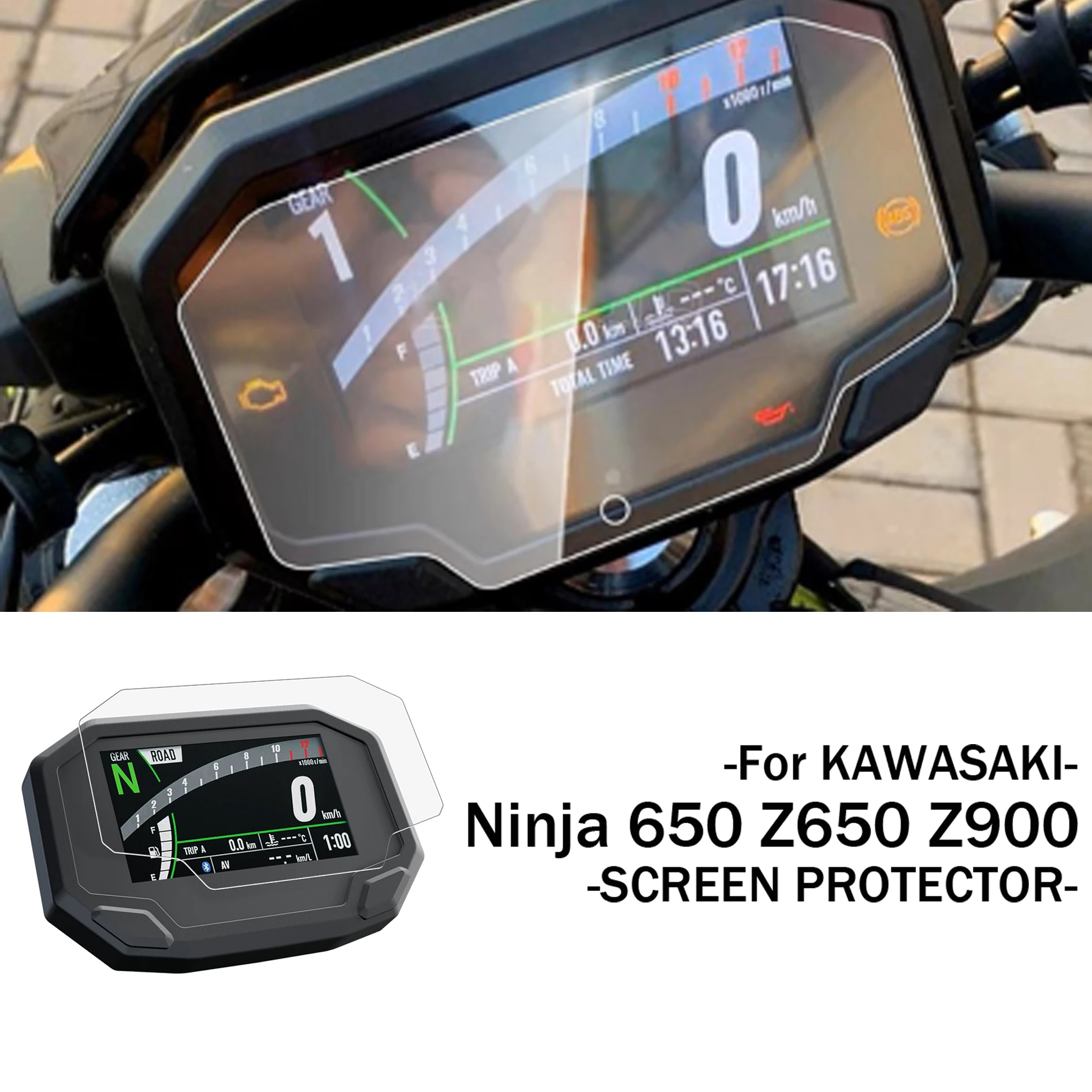 

Motorcycle Screen Dashboard Protection For Kawasaki Ninja 650 Z650 Z900 2020-2023 Scratch Cluster Instrument Film