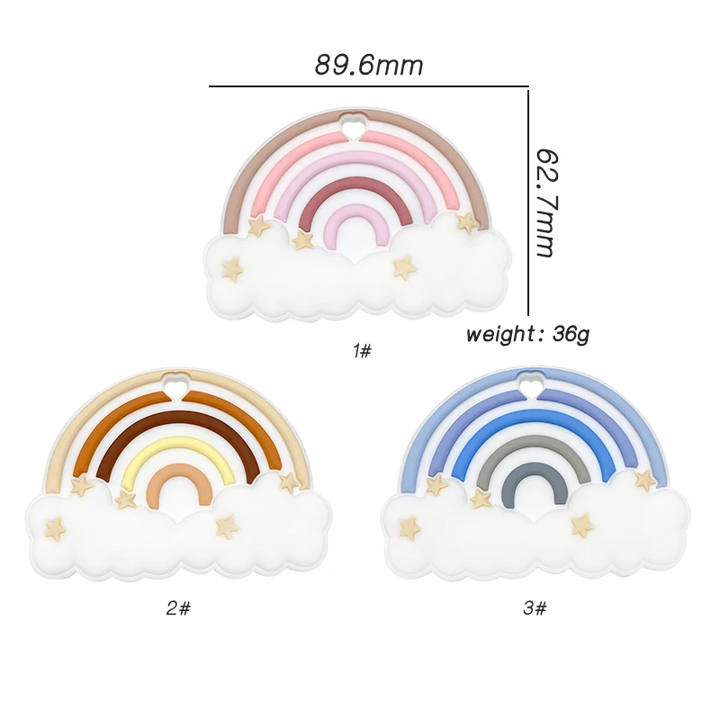 5/10pcs Rainbow Silicone Pacifier Clip Molar Bead DIY Pacifier Chain Accessories pacifier clip,pacifier chain,pacifier accessories,teether clip,teething beads,baby silicone accessories