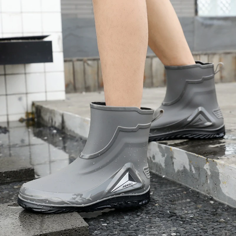 Men's Mid Calf Rain Boots Waterproof Rubber Shoes for Fishing Husband  Galoshes Garden Work Kitchen Shoes Man Rainshoes Footwear - AliExpress