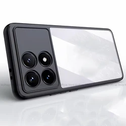 Luxury Shockproof Clear Silicone Phone Case with Bumper Protection for Poco F6 Pro (Black)
