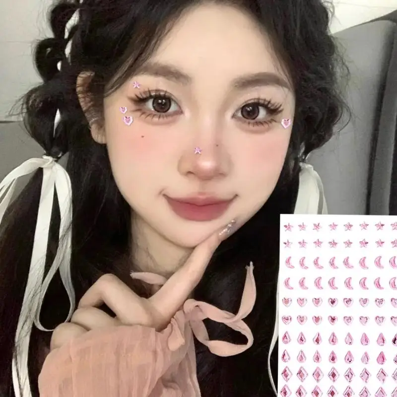 1 시트 특수 모양의 얼굴 스티커 다채로운 임시 문신 파티 DIY 얼굴 눈 스티..