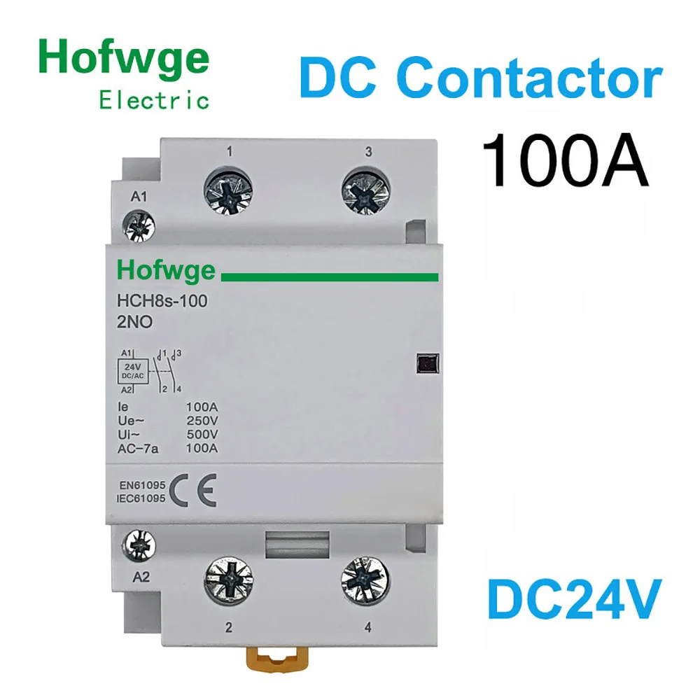 Contator Embutido Vintage 2p 2no 1no1nc Dc24v Contator Automático tipo Trilho Din para Casa Holdr