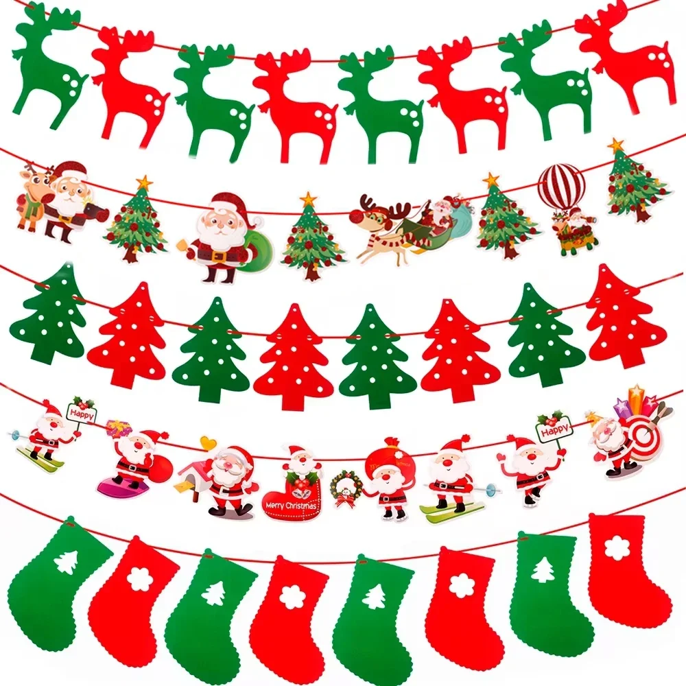 ChristmasBannerGarlandMerryChristmasDecorationsForHome2024