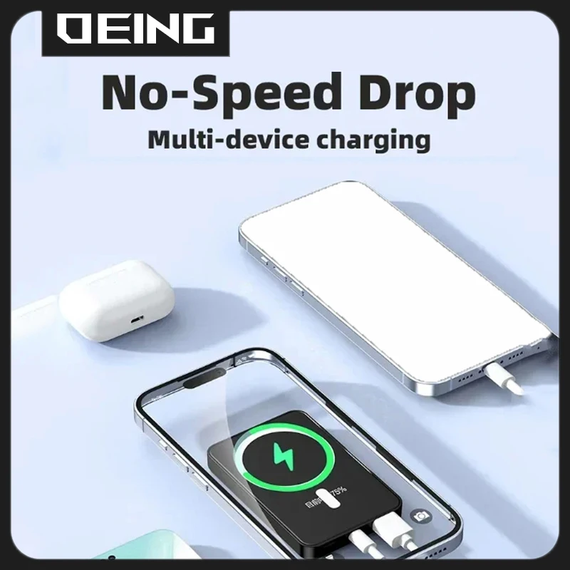 10000mAh New Macsafe Powerbank 15W Magnetic Wireless Fast Charger For iPhone 16 15 14 13 12 11 Samsung Power Bank Backup Battery 6