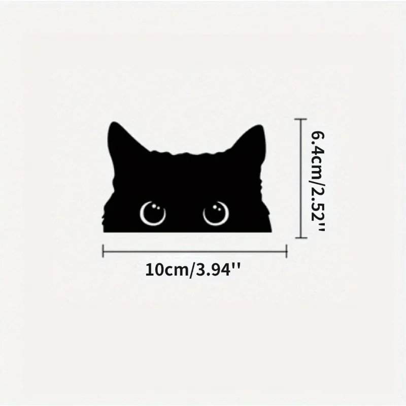 Adorable Big-Eyed Cat Vinyl Car Sticker - Waterproof Decorative Accessory
