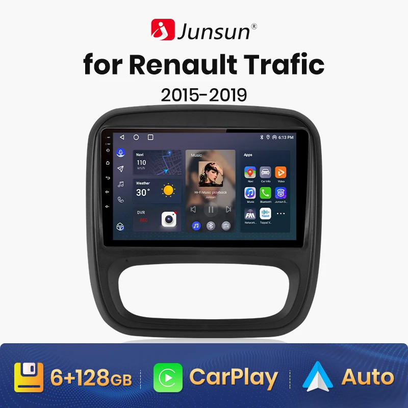 

Junsun V1 AI Voice Wireless CarPlay Android Auto Radio for Renault Trafic 2015-2019 4G Car Multimedia GPS 2din autoradio