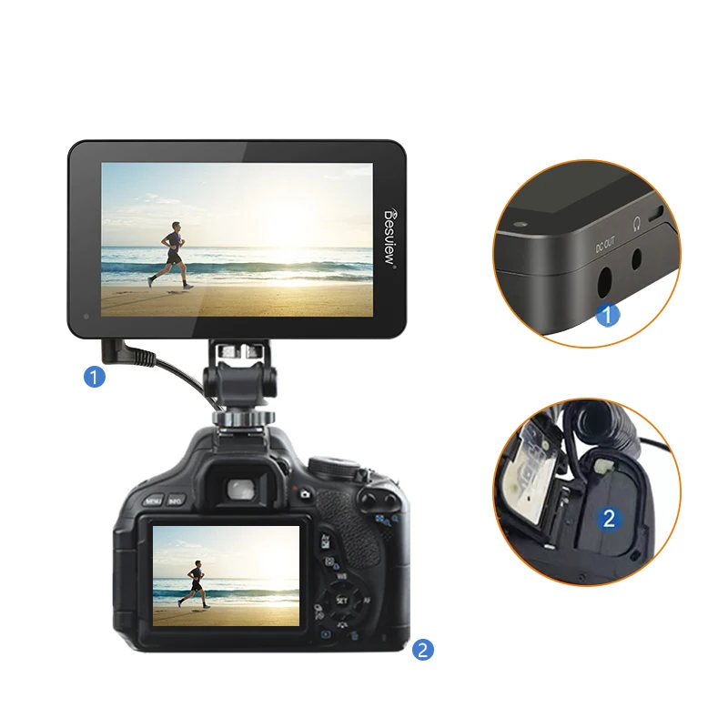 Bestview U6 Monitor 5.5'' 2800nit 4K 60HZ DCI-PC Wide Color Gamut Monitor 3D LUT Touch Screen for Sony Canon