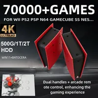 Console de jeu X2 70000 + jeux classiques 1T HDD Windows et Batocera sortie HD 4K pour contrôleur sans fil WII PSP PS2 XBOX SATURN 1