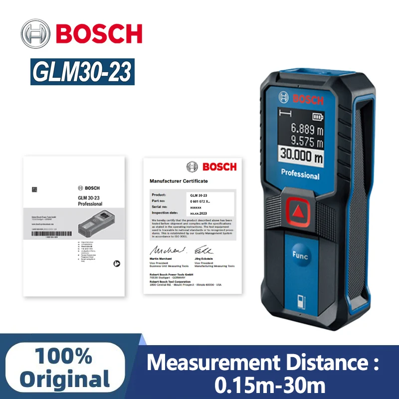 

Bosch GLM 30-23 Laser Rangefinder 30M Accurate Distance Meter Professional 635nm Red Laser Beam Anti-fall Measuring Instrument