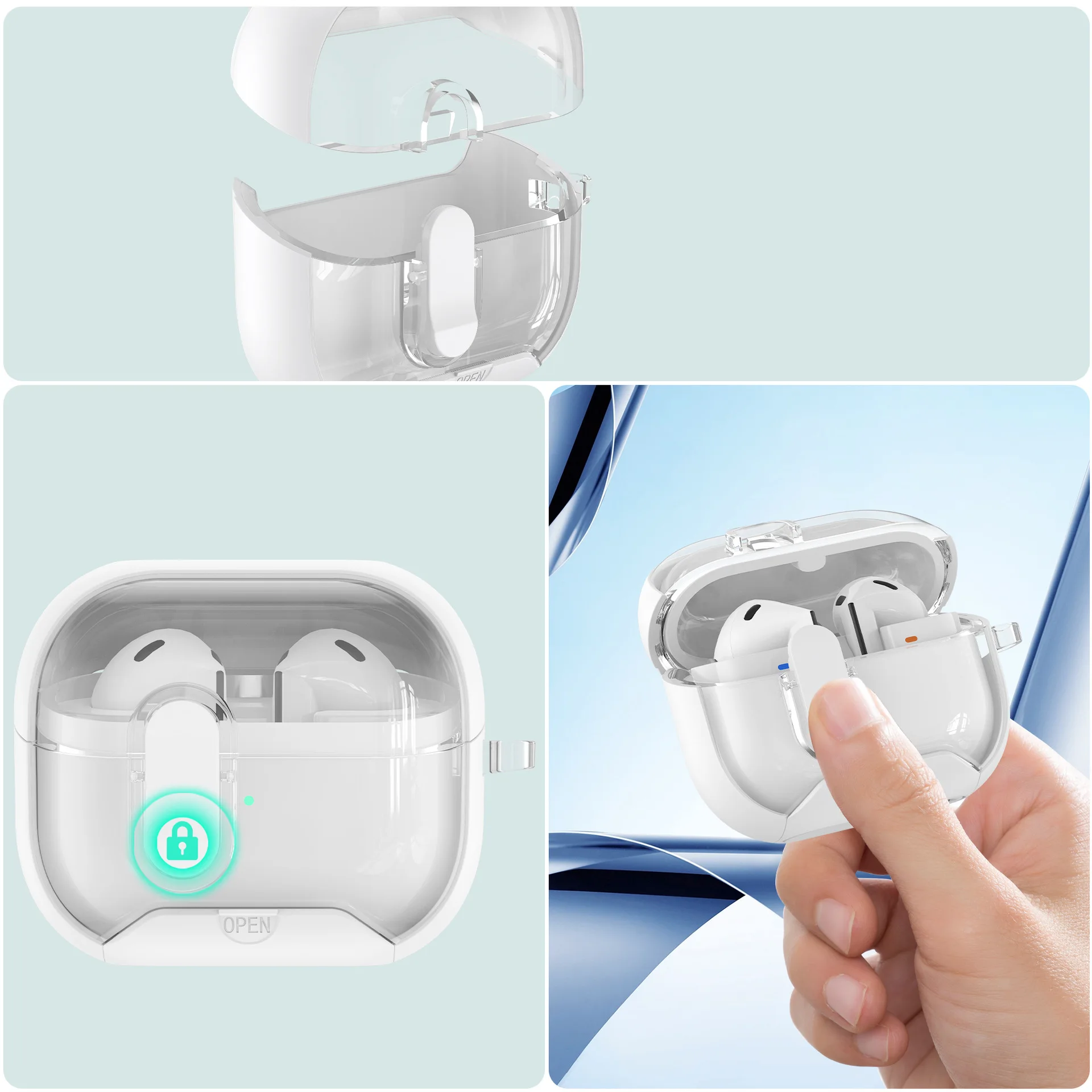Secure Lock Protective Case with Phone Stand & Cleaning Kit