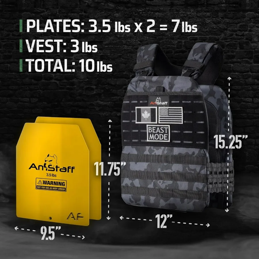 Tactical Weighted Vest - Adjustable Weight Vests - Versatile Wearable Vest for Fitness Workouts, Strength and Endurance Training