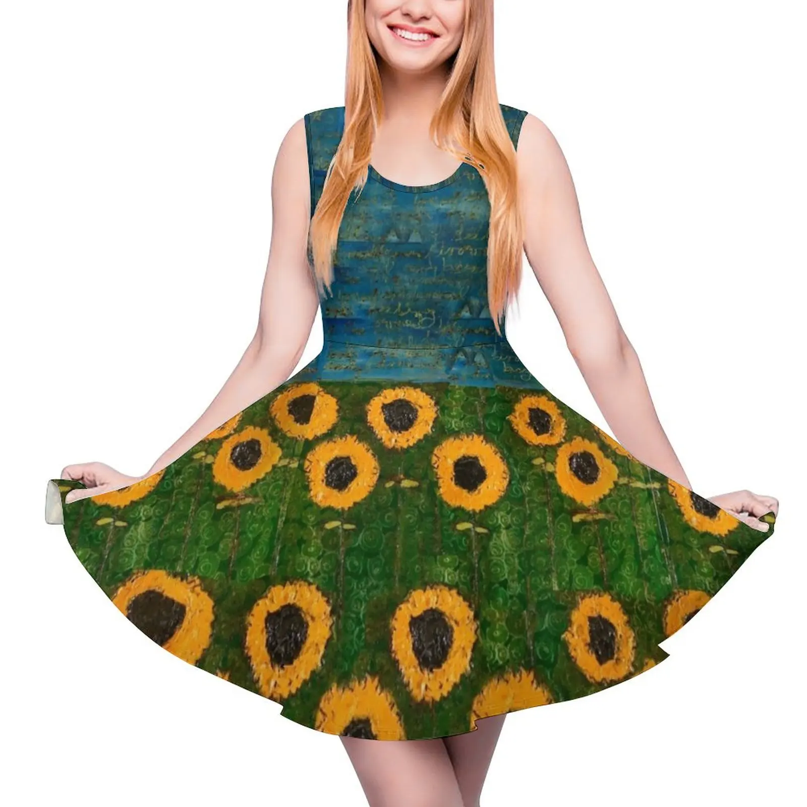 Rumis Sunflowers Sleeveless Dress womens summer jumpsuit elegant dresses for women