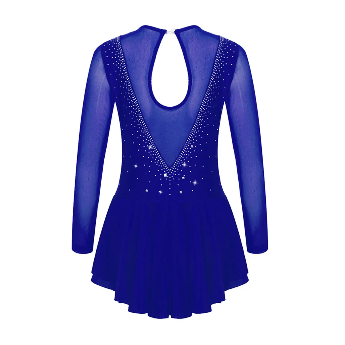 Kids Rhinestone Ballet Tutu Dress Gymnastics Leotards for Girls Ballet Mesh Figure Ice Skating Dress Stage Lyrical Dance Costume