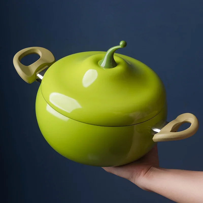 Fruit-Shaped Aluminum Alloy Non-Stick Pan Creative Oil Frying and Stewing Cookware Universal Household Skillet for Steak Noodles