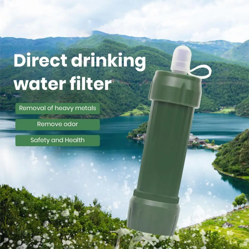 

Mini Camping Purification Water Filter Straw TUP Carbon Fiber Water Bag Survival Emergency Outdoor Camping Water Purifier Straw