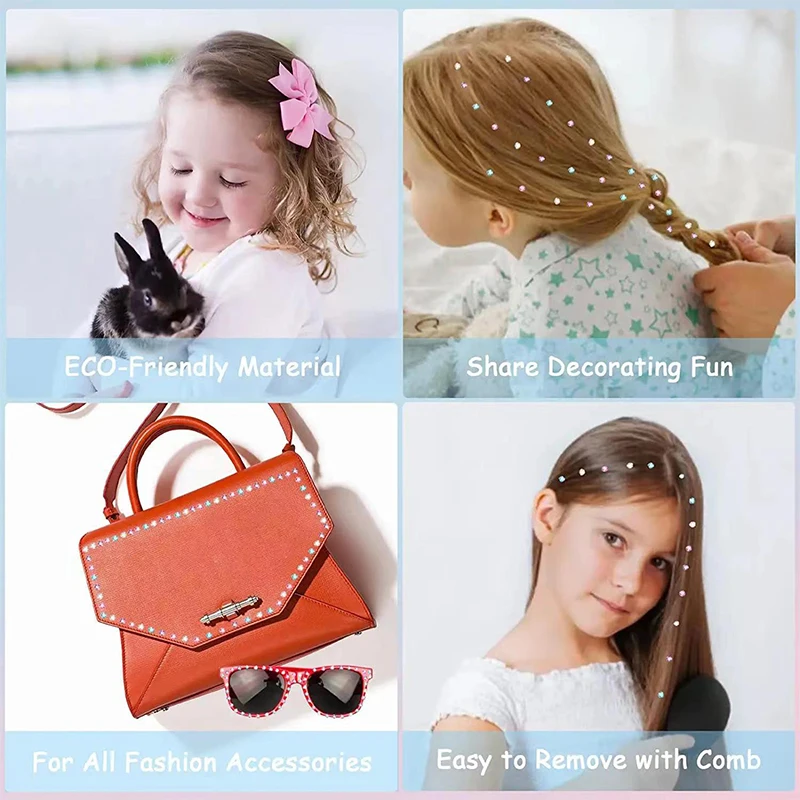 Hair Gem Stamper Kit Bling Styling Rhinestone Jewels Tool Hair Styling Toys with Reusable Rhinestones for Kids Children Girls hair accessories