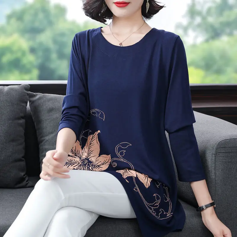 

Spring Autumn Women Shirt Tops Women Long Sleeve T-Shirts Women Blusas Mujer De Moda 2023 6XL Tshirt Tee Clothing E146