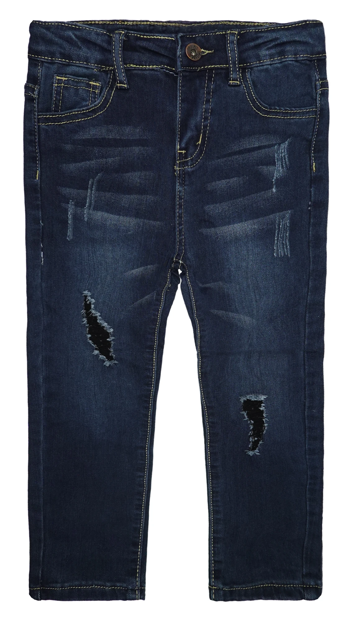 

KIDSCOOL SPACE Little Boys Jeans,Elastic Band Inside Ripped Stretchy Soft Slim Denim Pants