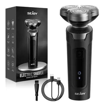 SEJOY Rasoio Elettrico per Rasoio per il Viso USB Ricaricabile Lavaggio Barba Tagliacapelli Macchina da Barba Wet & Dry 1