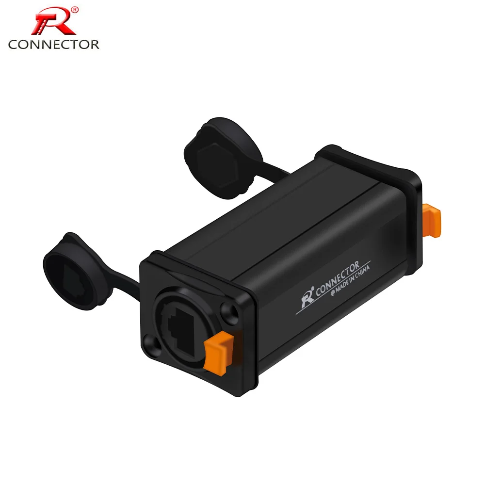 Conector Ethernet Fêmea para Fêmea Caixa Impermeável Acoplador Adaptador Reto Conversor de Montagem em Painel Eletrônico Rj45 Pcs