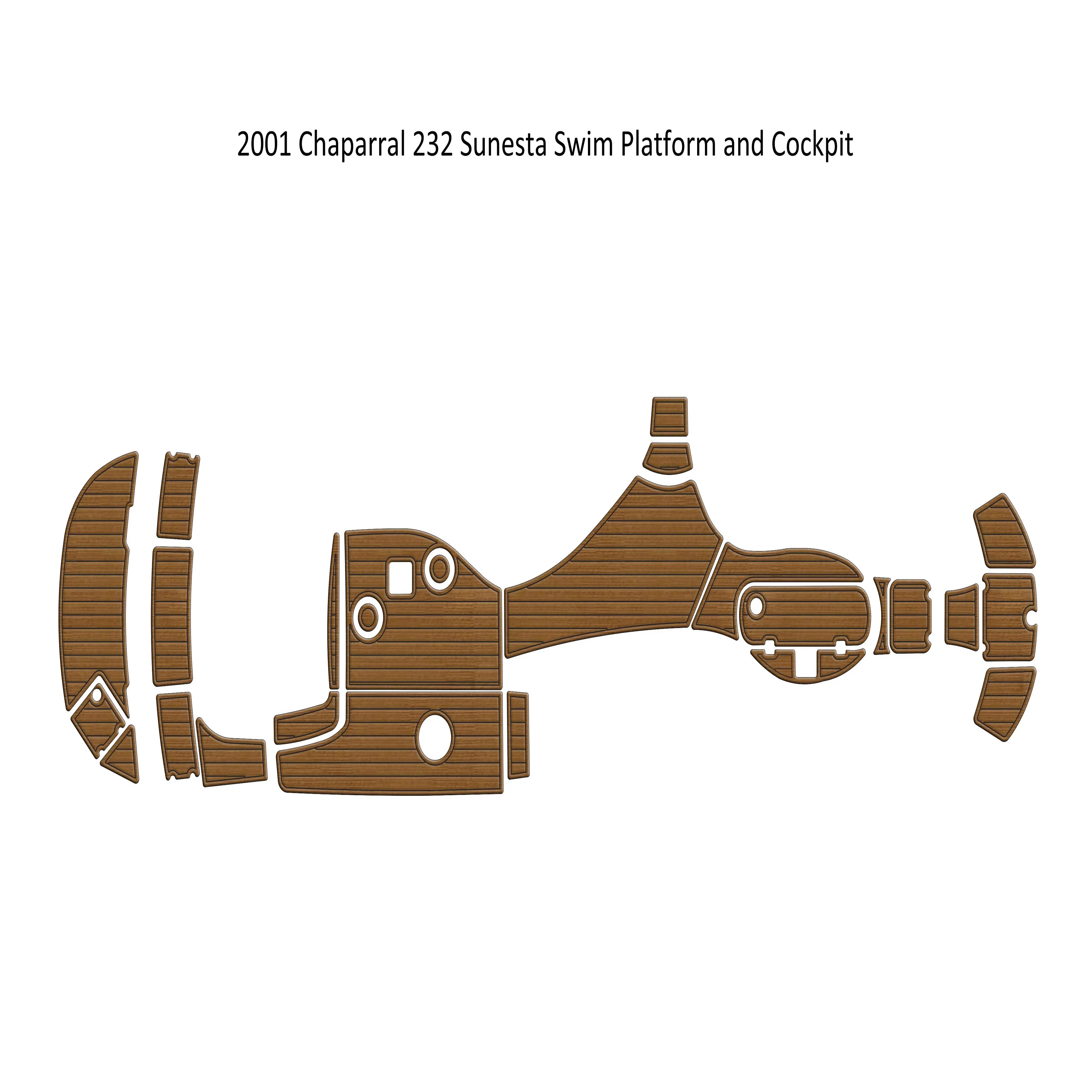 

2001 Chaparral 232 Sunesta Swim Platform Cockpit Boat EVA Foam Teak Floor Pad