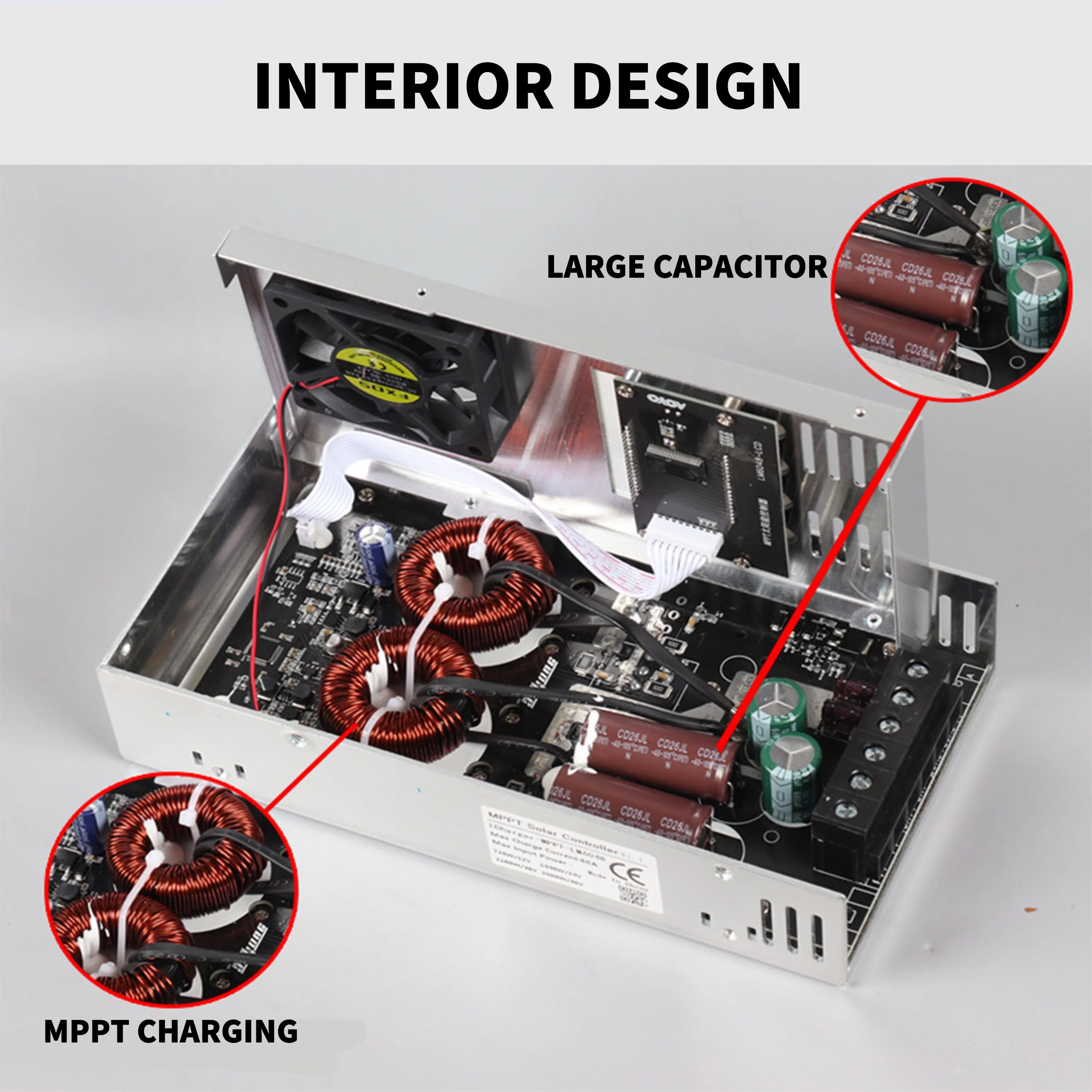 60A MPPT 12V 24V 36V 48V Auto Solar Charge Controller Max PV 180V Lead Acid Lith