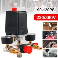 NEW Air Compressor Pump Pressure Switch Manifold Regulator Control Valve with Quick Connector Gauges 230-380V Aluminum Alloy 1