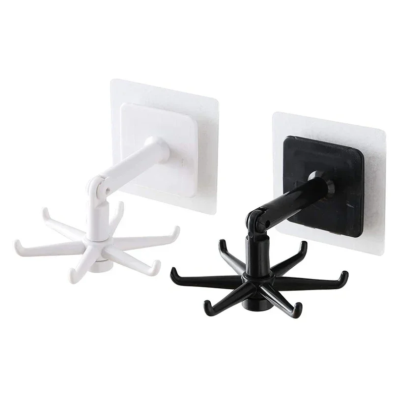 360 Degrees Rotating Folding Hook ABS Punch-free Multi-Purpose Hooks Kitchen Hook Waterproof Utility Hook for Home Bathroom