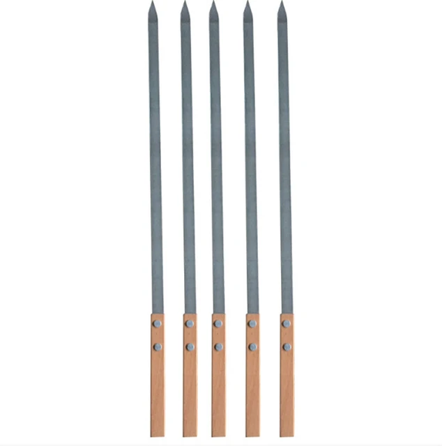 6pcs 23.6 pouces Brochette pour barbecue Brochettes Bbq Outils