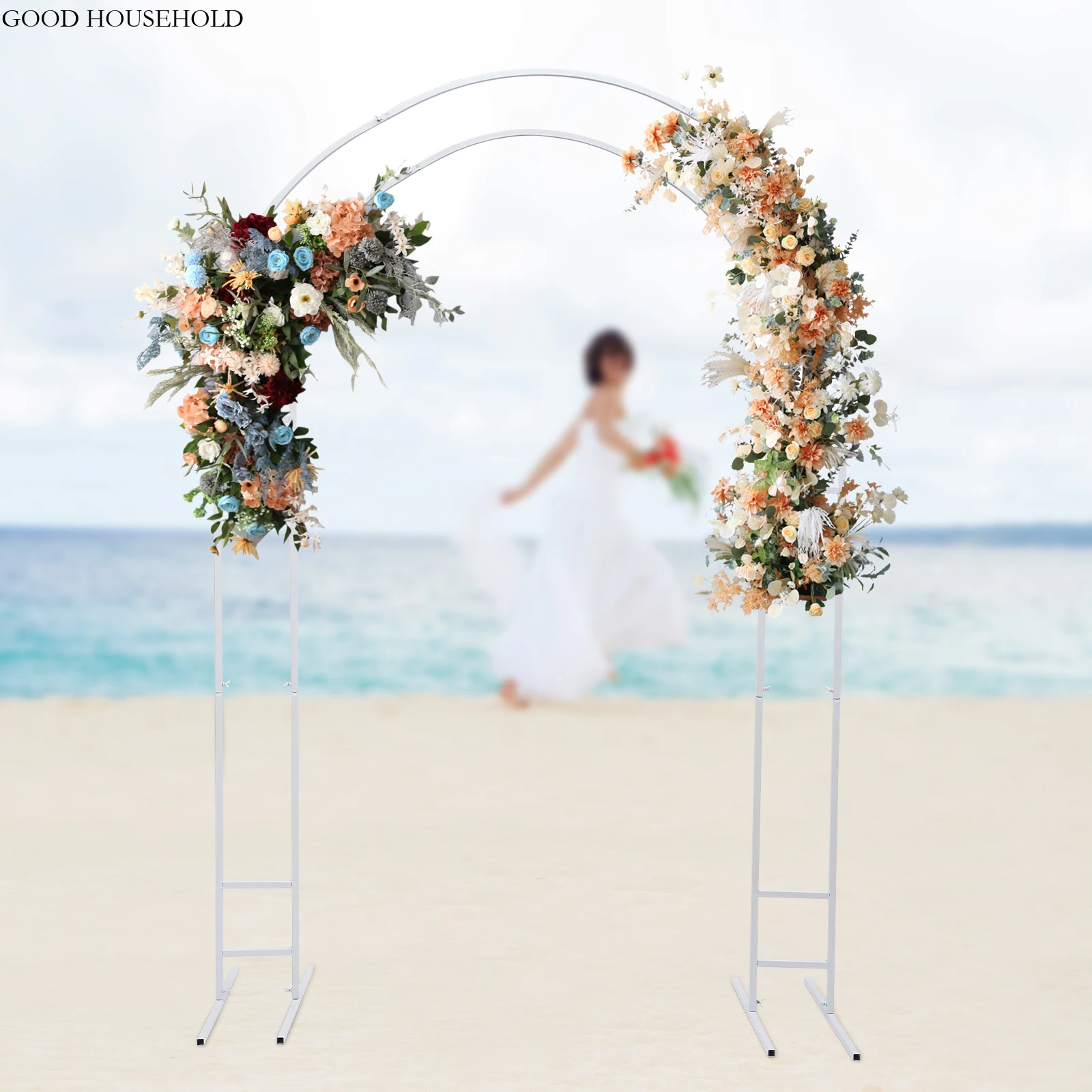 

7.2ft Metal Wedding Arch, Balloon Arch Backdrop Arch Stand for Wedding, Bridal, Garden, Yard, Indoor Outdoor Party Decoration