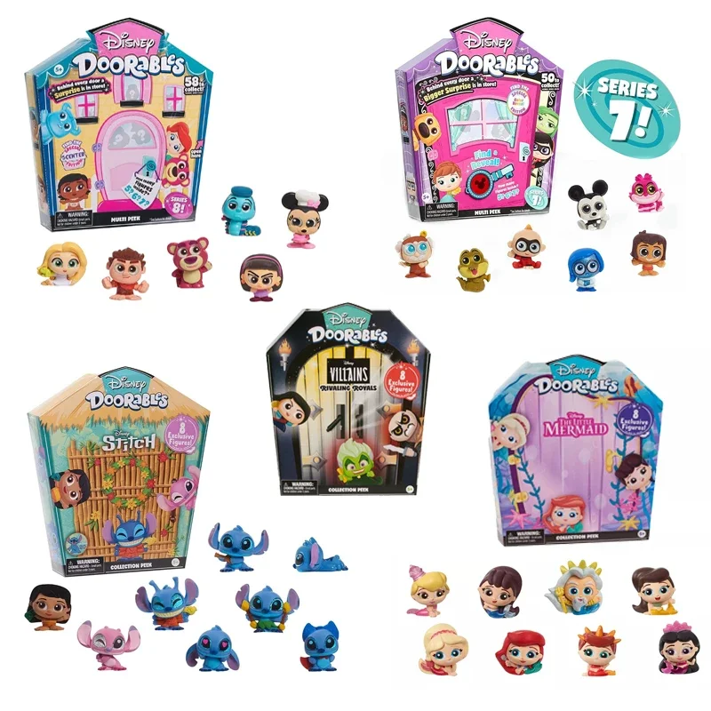 Disney Doorables Stitch Blind Box Figure Toys Cattivi S7 Model Cute Doll Mystery Box Disney Gift For Children