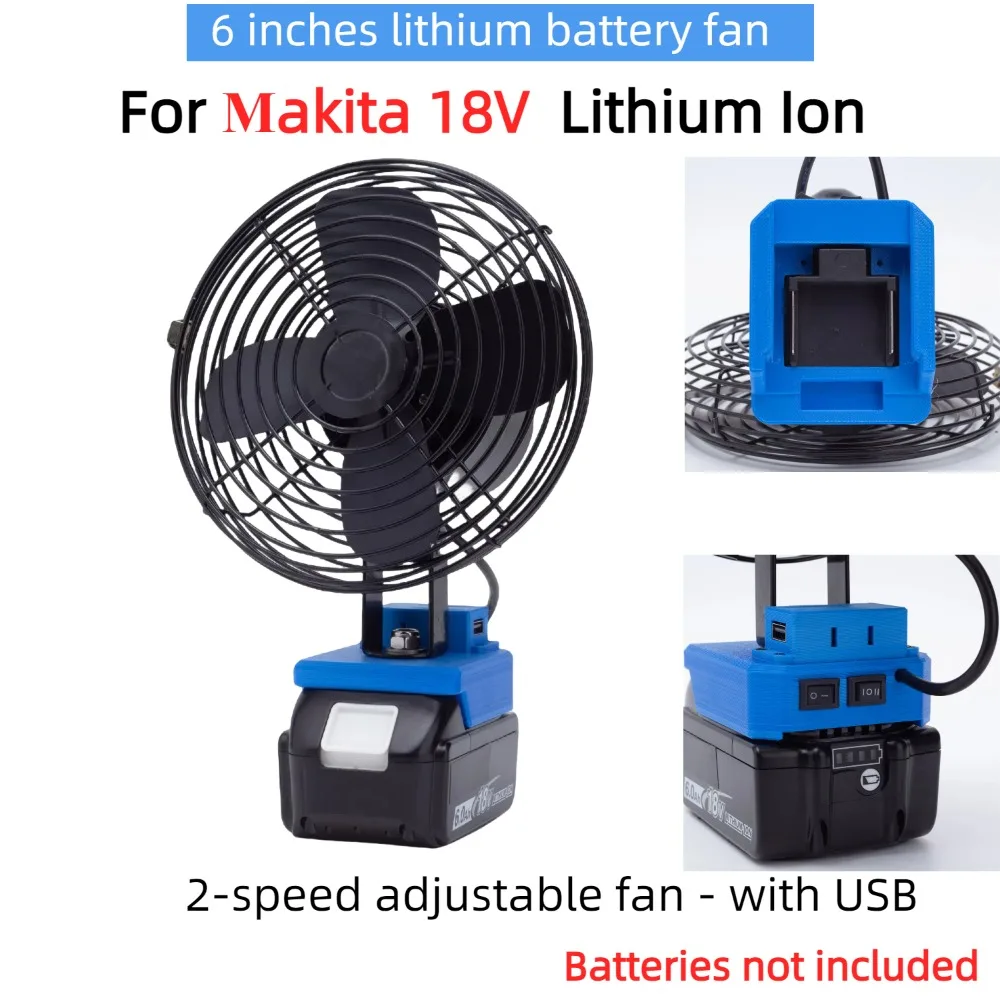 

Перезаряжаемый Электрический вентилятор с литиевой батареей, для домашнего и наружного портативного вентилятора Makita 18 в с литий-ионным интерфейсом и USB