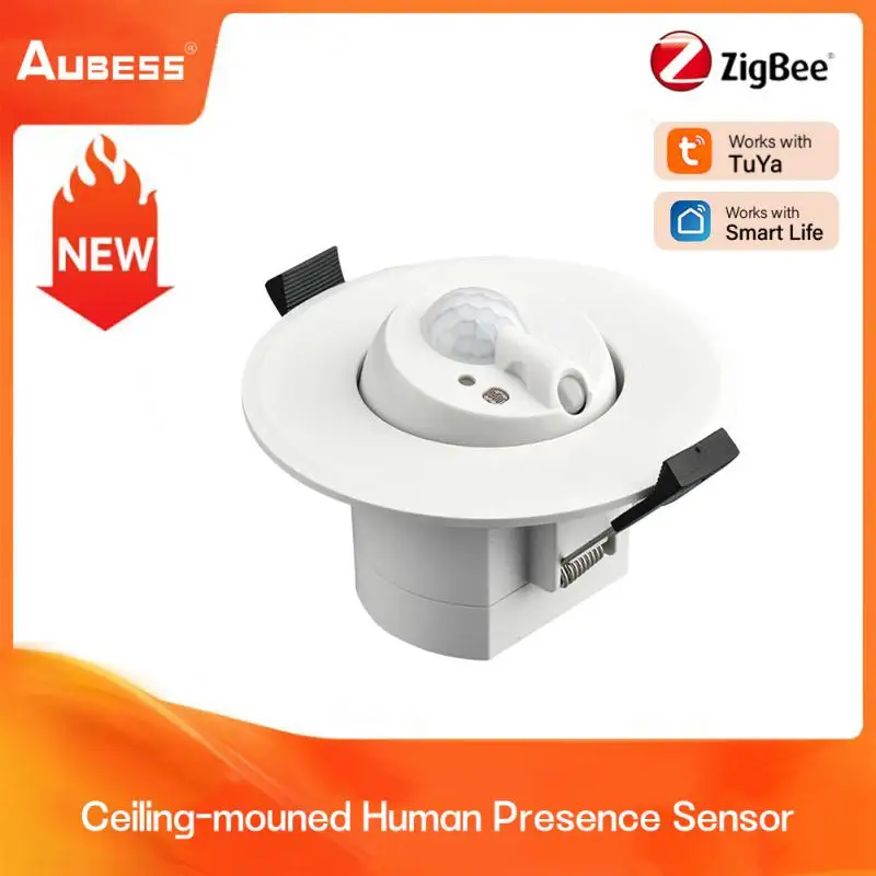 

Tuya Zigbee Human Presence Sensor Smart Accurate Brightness Remote Alarm Smart Life Ceiling-mouned Human Body Motion Detector