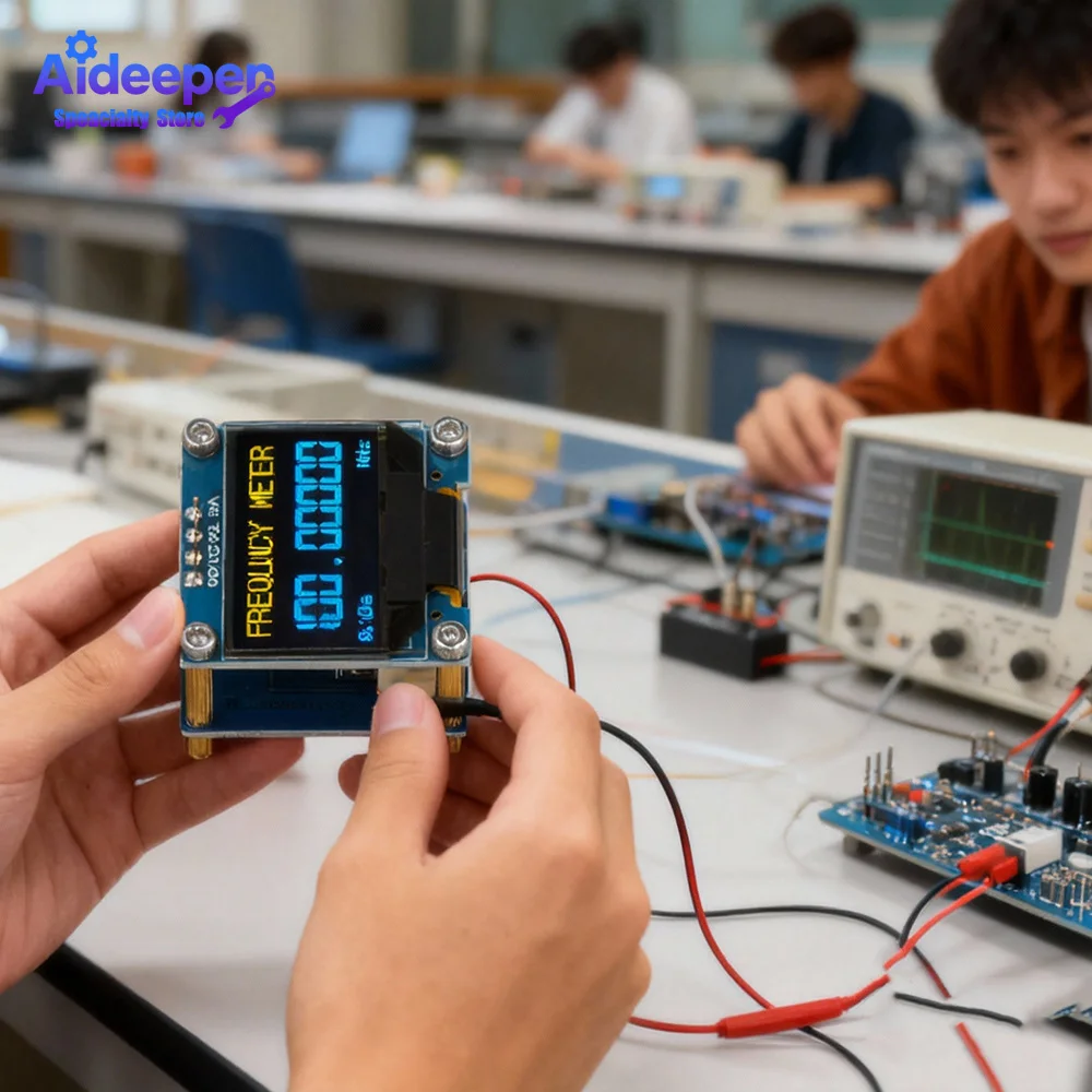 מד תדר RF 1kHz~100MHz תצוגת אות תדר OLED מד תדר בעל דיוק גבוה עבור משדר רדיו האמטורי FM