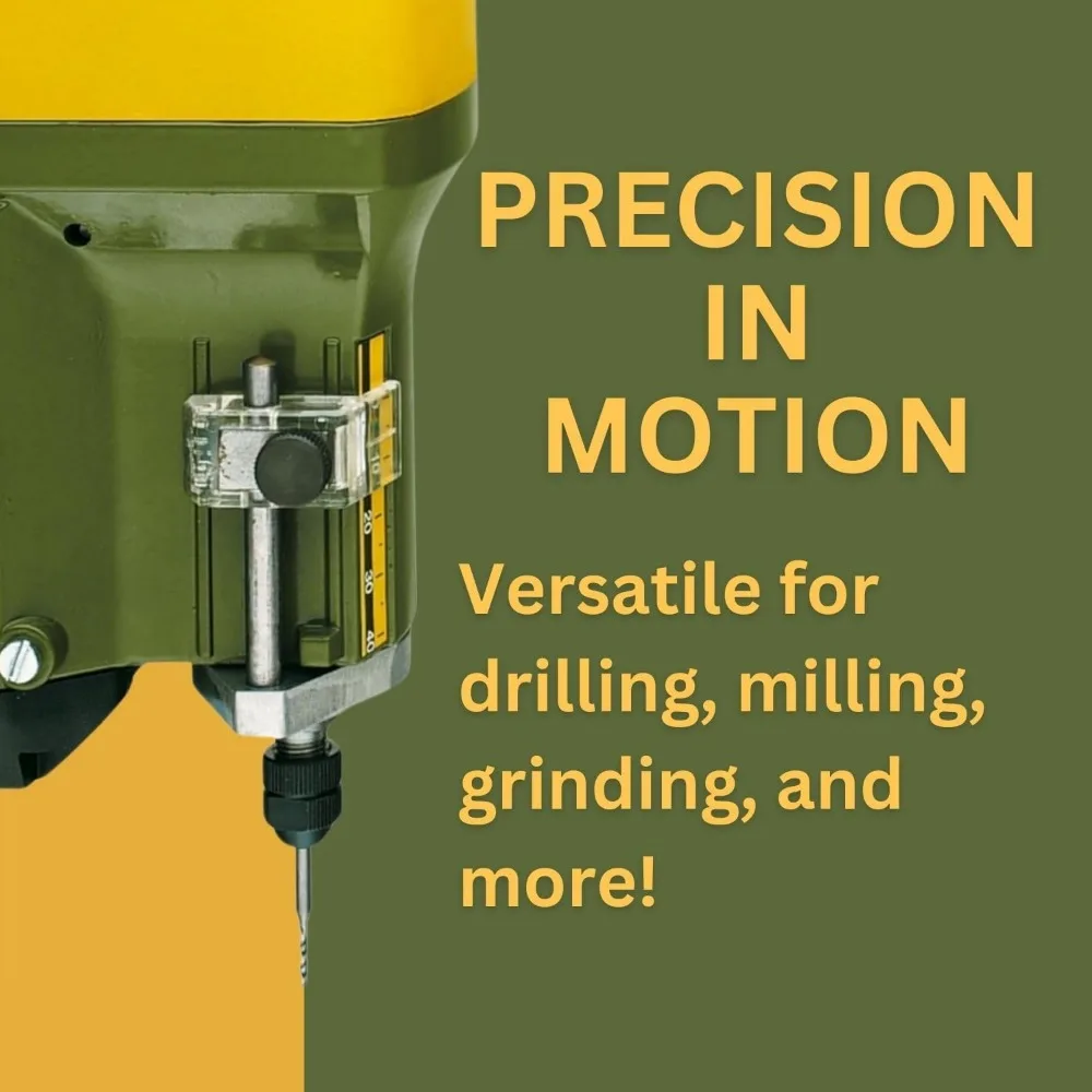 Precision Bench Drill Press Micro Hole Capability Adjustable Depth & Table 3-Speed Selection TBM 115 4