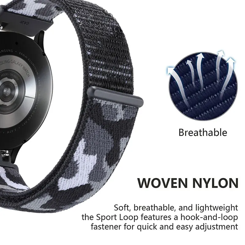 Camouflage Nylon Loop Sport Strap - 22mm Watch Band