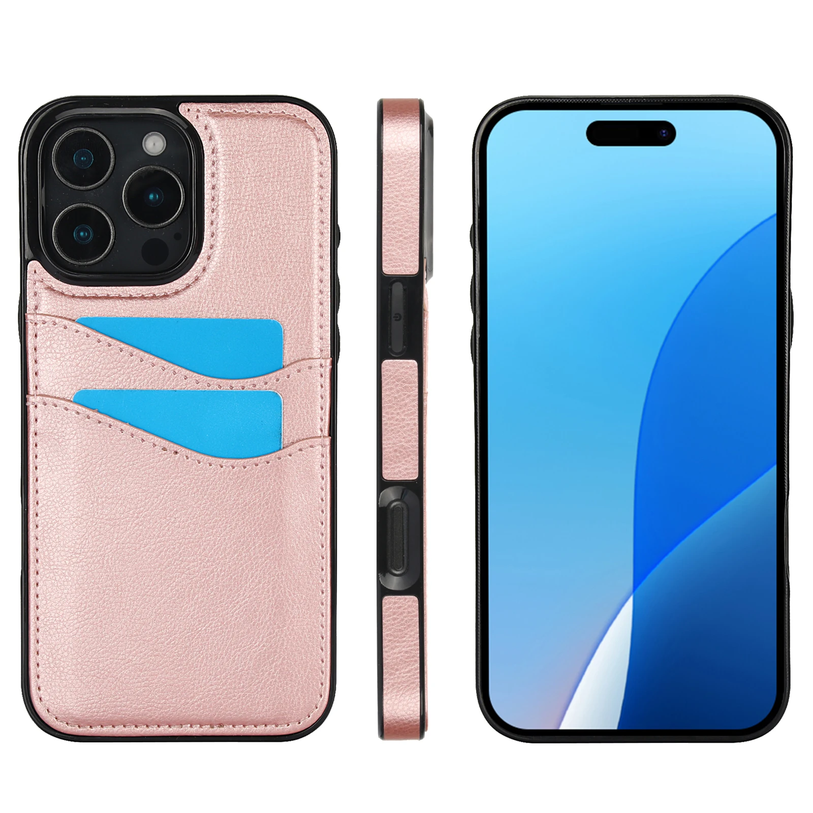 PU Leather Fashion Wallet Phone Case with Credit Card Slot