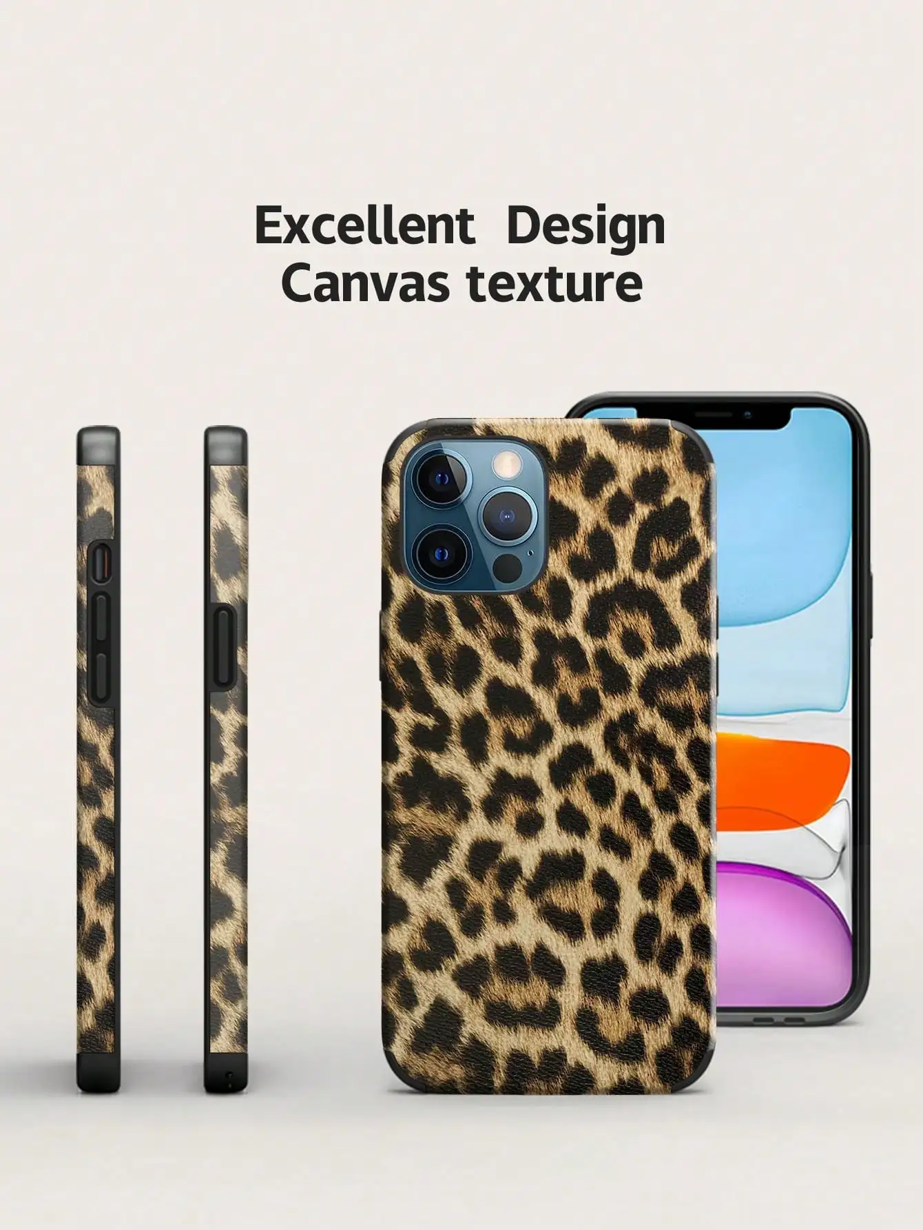Luxury Double-layer Leopard Print PU Phone Case - Stylish Back Cover