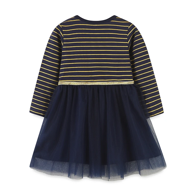 Black Girls Party Dresses Children's Clothing 2025 Christmas Santa Claus with Deer Long Sleeves Mesh Dress Kids Clothes