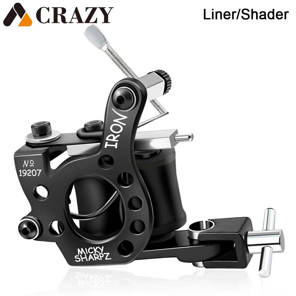 Coil Tattoo Machine Gun for Liner Shader Handmade 10 Wraps Coil Tattoo Gun Machine for Tattoo Needles Supplies