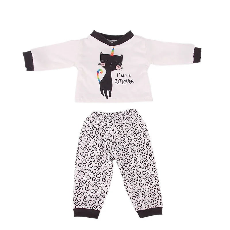 2 Stks/set = Shirts + Broek Pop Kleding Accessoires Voor Geboren Baby 43Cm Items & 18 Inch Amerikaanse Pop meisje Speelgoed & Onze Generatie