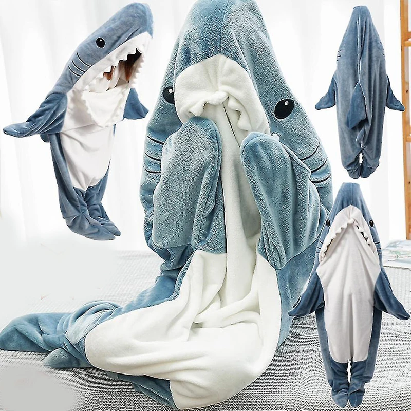 Cartoon Kids Pajamas for Children Cartoon Shark Sleeping Bag Full Body Kid's Blanket Loungewear