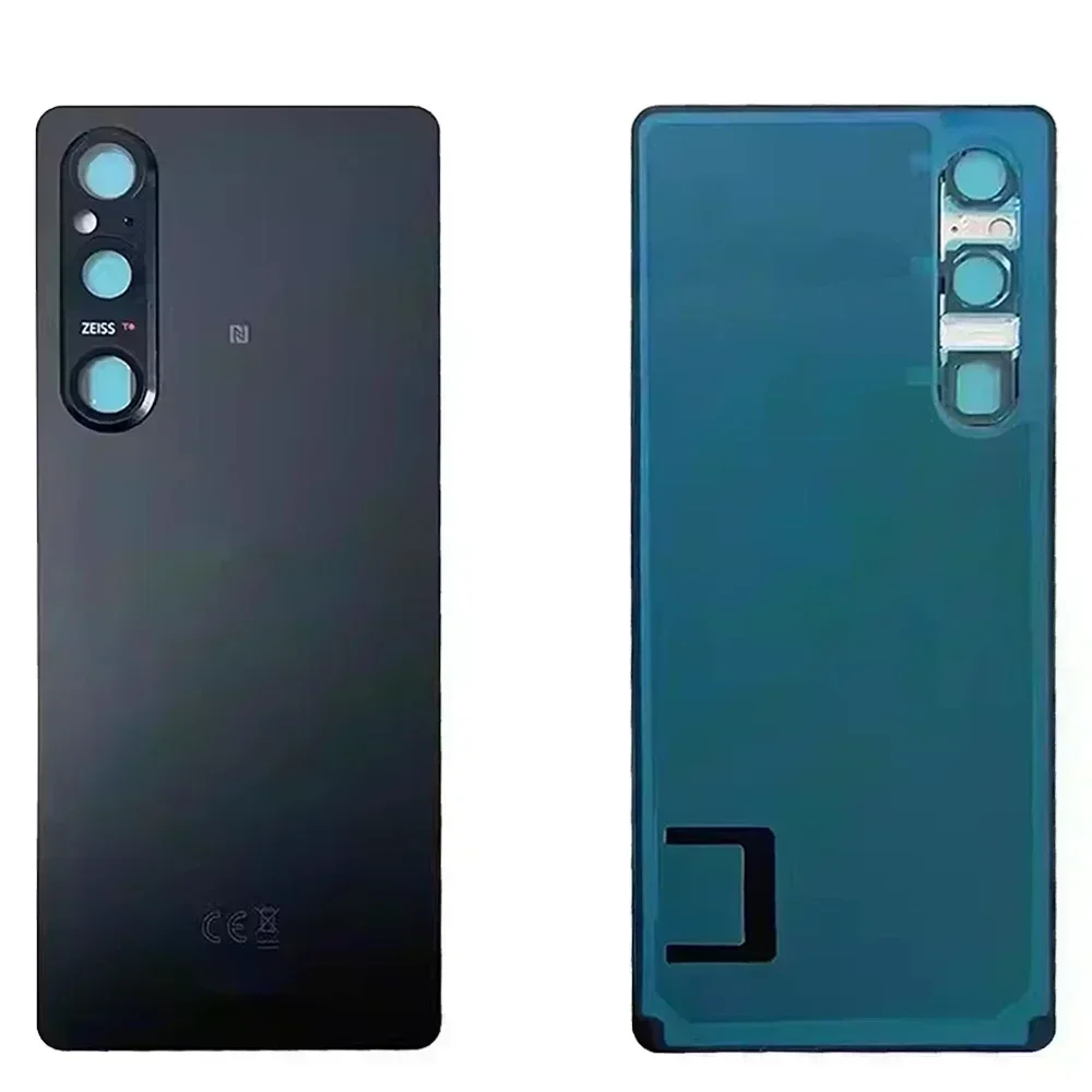  엑스페리아 1 V용 오리지널 하우징 교체 후면 배터리 커버 XQ-DQ72 XQ-DQ54 후면 도어 케이스(카메라 유리 렌즈 포함)