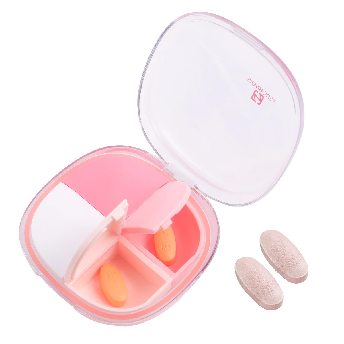 

4 Compartments Medicine Box Travel Kit Pill Container Case Carry Pocket Holder Storage Pp
