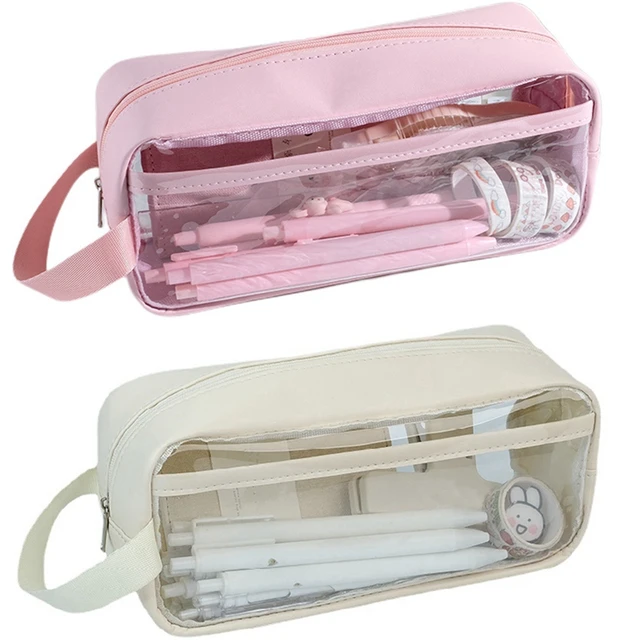 Transparent Pencil Pouch Girls  Transparent Large Pencil Cases - Large  Capacity Bag - Aliexpress