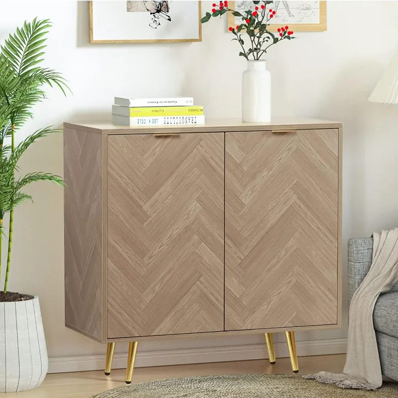 

Natural Oak Rustic Retro Kitchen Cabinet With 2 Doors And Adjustable Shelf Spaicous Storage Cabinet For Living Room Hallway