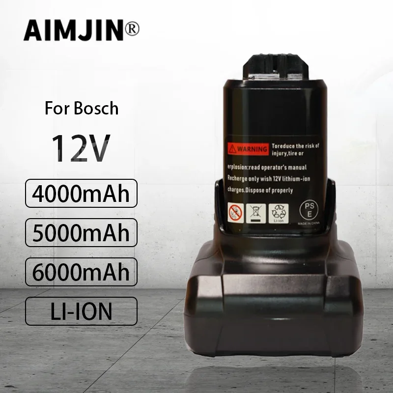 

4000/5000/6000mAH 12V LI-ION Rechargeable Battery Pack for BOSCH Cordless Power Tools BAT411 BAT412 Replacement