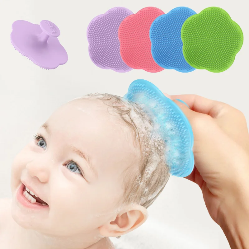 Baby Brush 1Pc Baby Bath Brush Infant Fetal Head Fat Cleaning Silicone Brush Newborn Soft Hair Comb Head Massager Baby Care Accessorie
