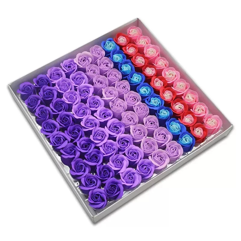 

81pcs 4x3.5cm Soap flower Artificial Rose Flower Head Decor Holding Flower Box Essential Wedding Bouquet Valentine'S DayGift